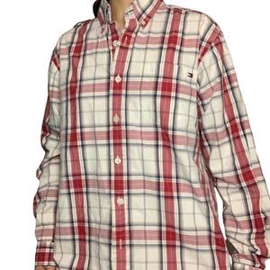 TOMMY HILFIGER Red Button Up Flannel